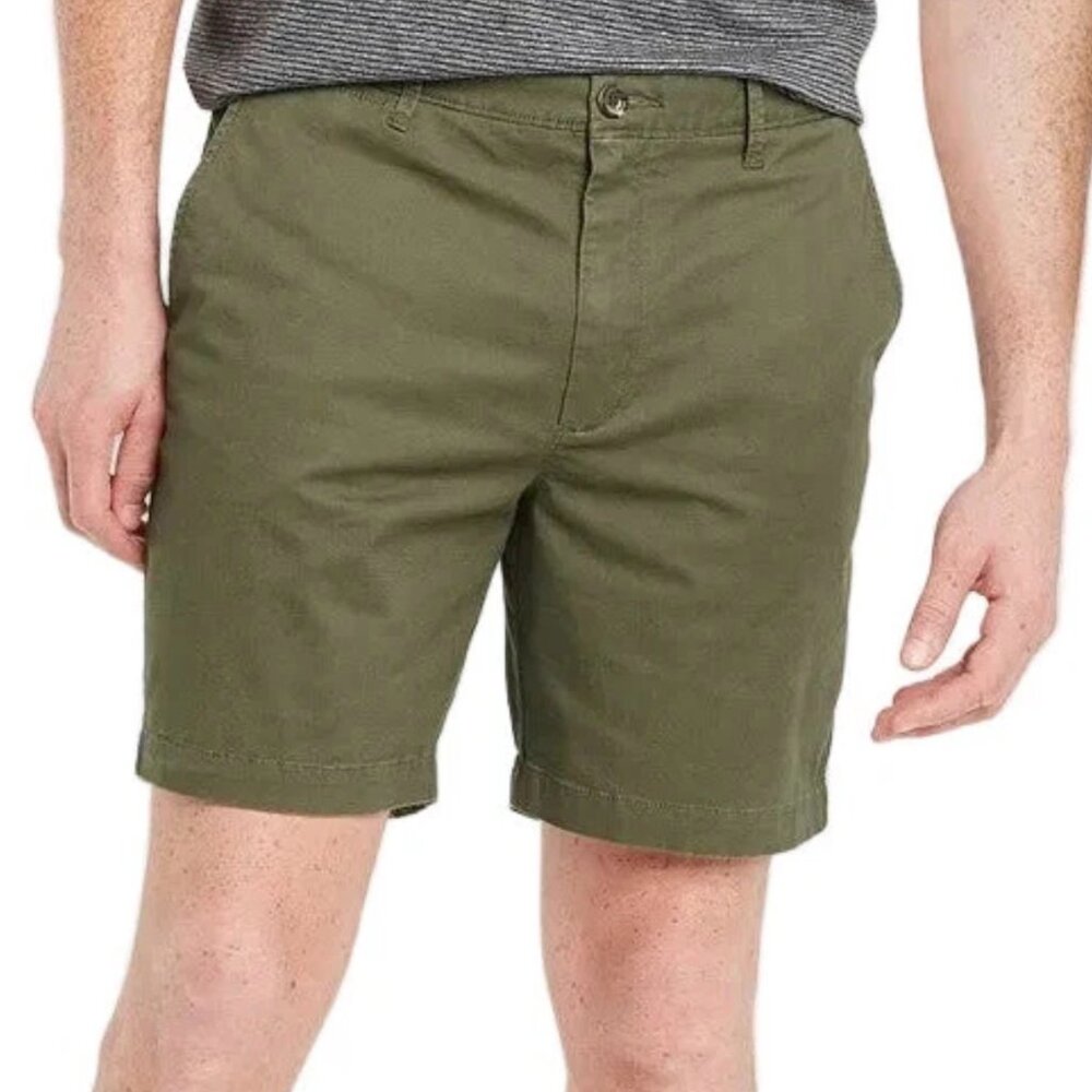 Goodfellow & Co. The Every Wear Short Green Chino 7" Inseam Men's Size 32 Preppy